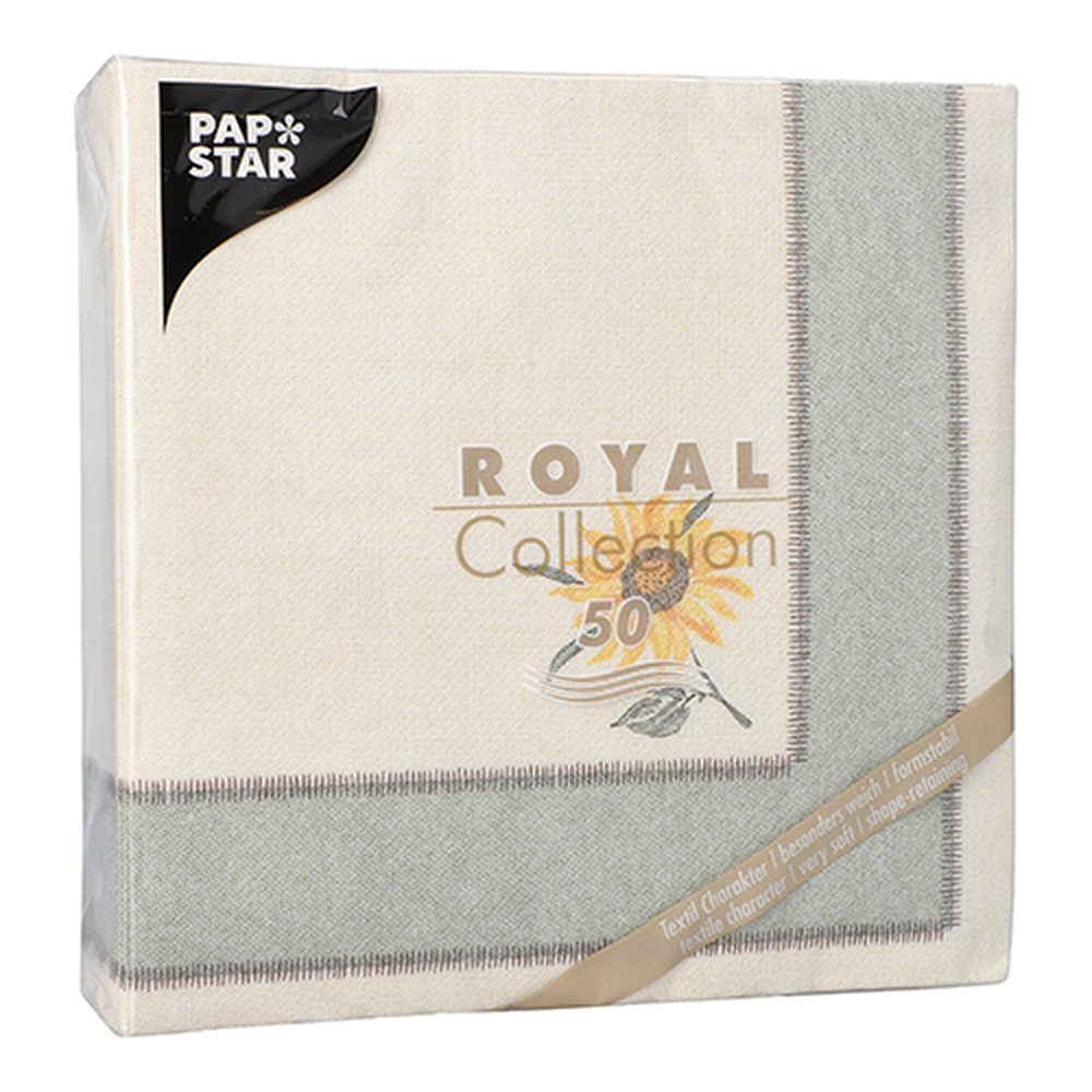 Papstar Servietten "ROYAL Collection" 1/4-Falz 40 cm x 40 cm "Sunflower"