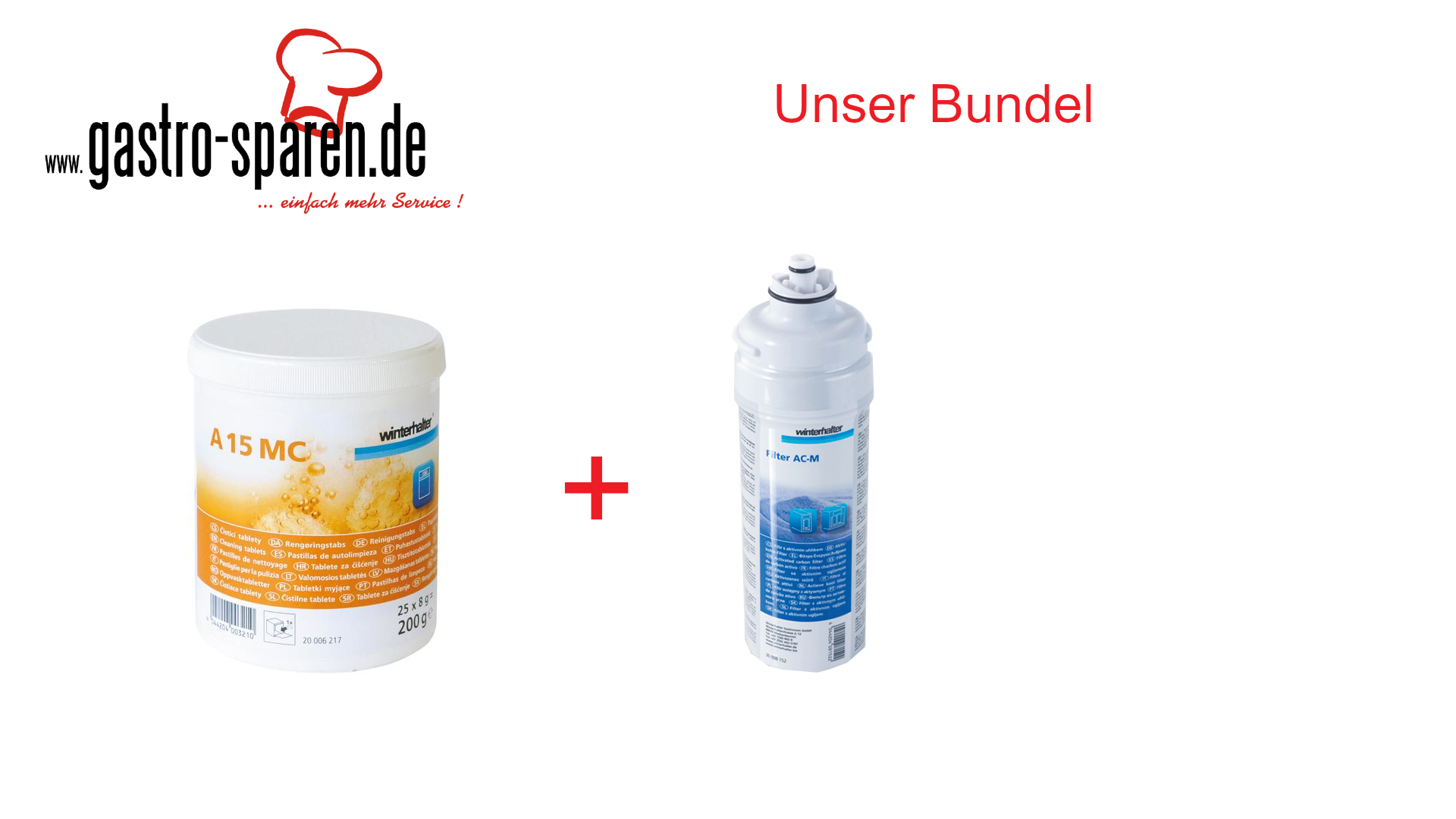 Winterhalter Aktivkohlefilter + A15 MC Reinigungstabs