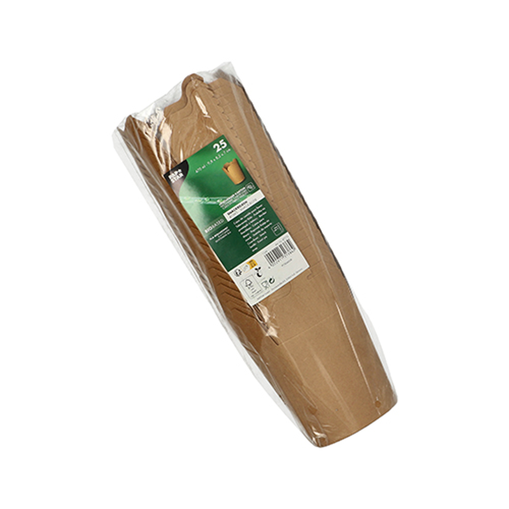Papstar Snackboxen, Pappe rund 470 ml 9,8 cm x 8,2 cm x 7 cm braun