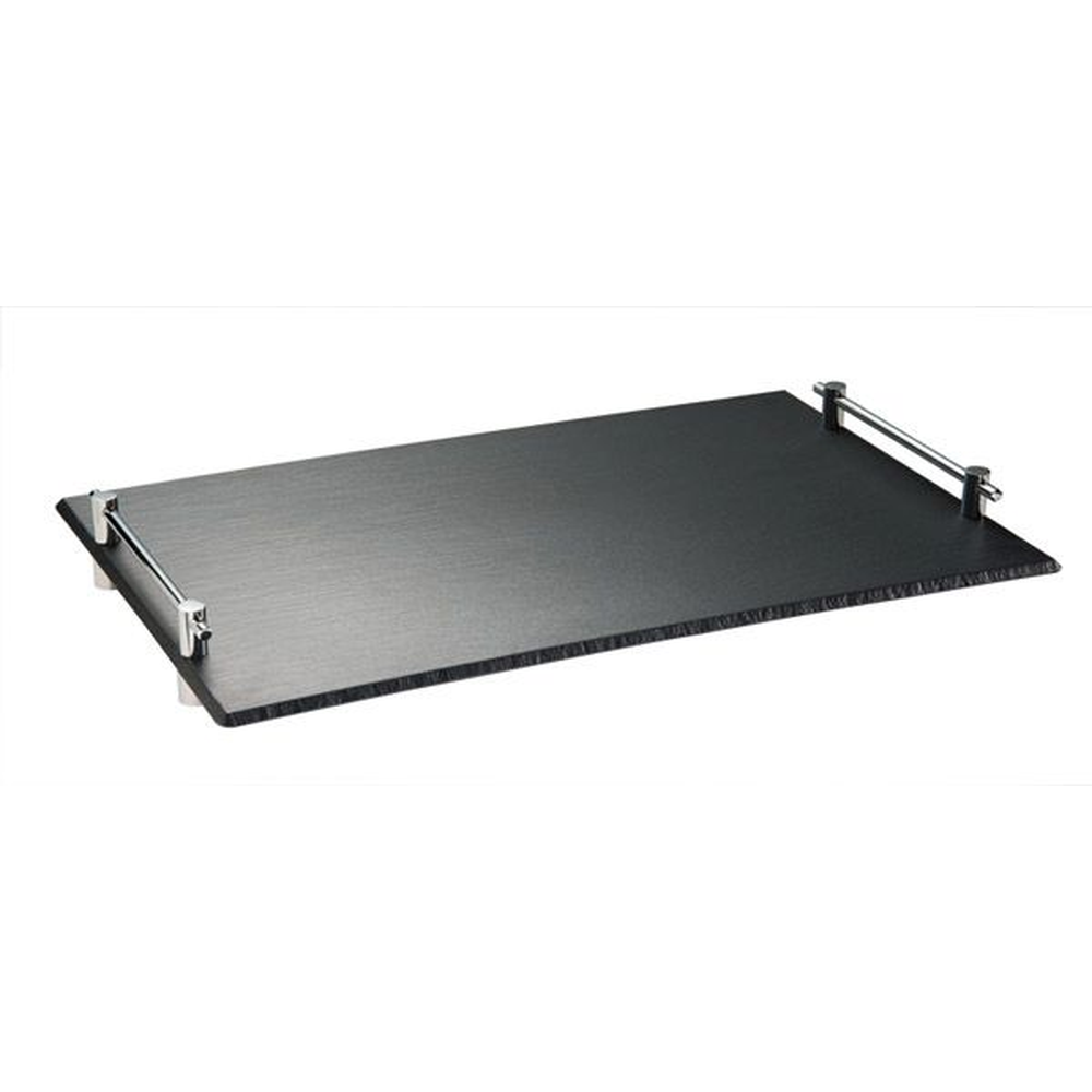 APS GN 1/1 Tablett 53 x 32,5 cm, H: 6 cm , Melamin, schwarz, Schieferlook