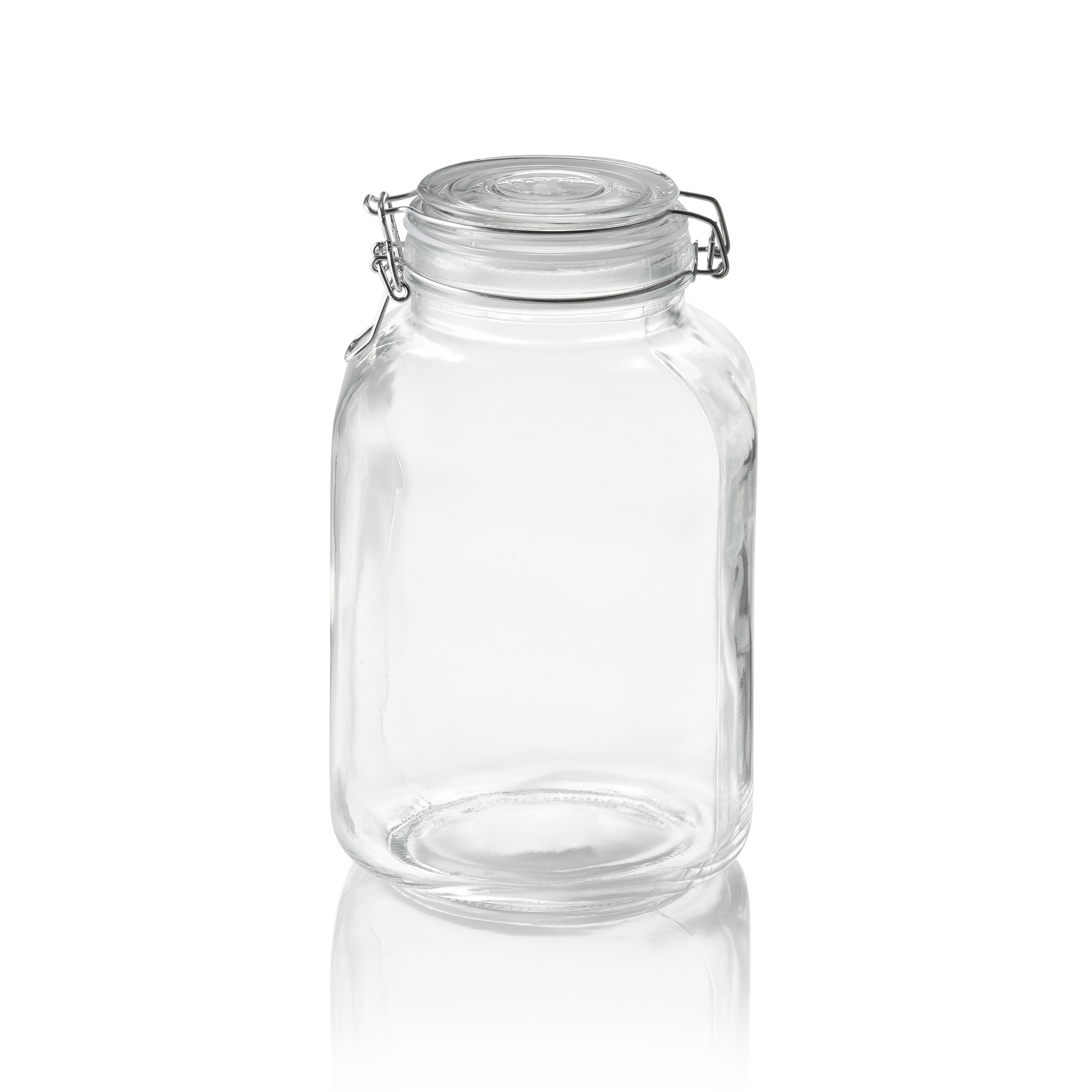 WAS Vorratsglas XL, 3 ltr., Ø 9 cm, Höhe 24 cm, Glas, Edelstahl, Silikon