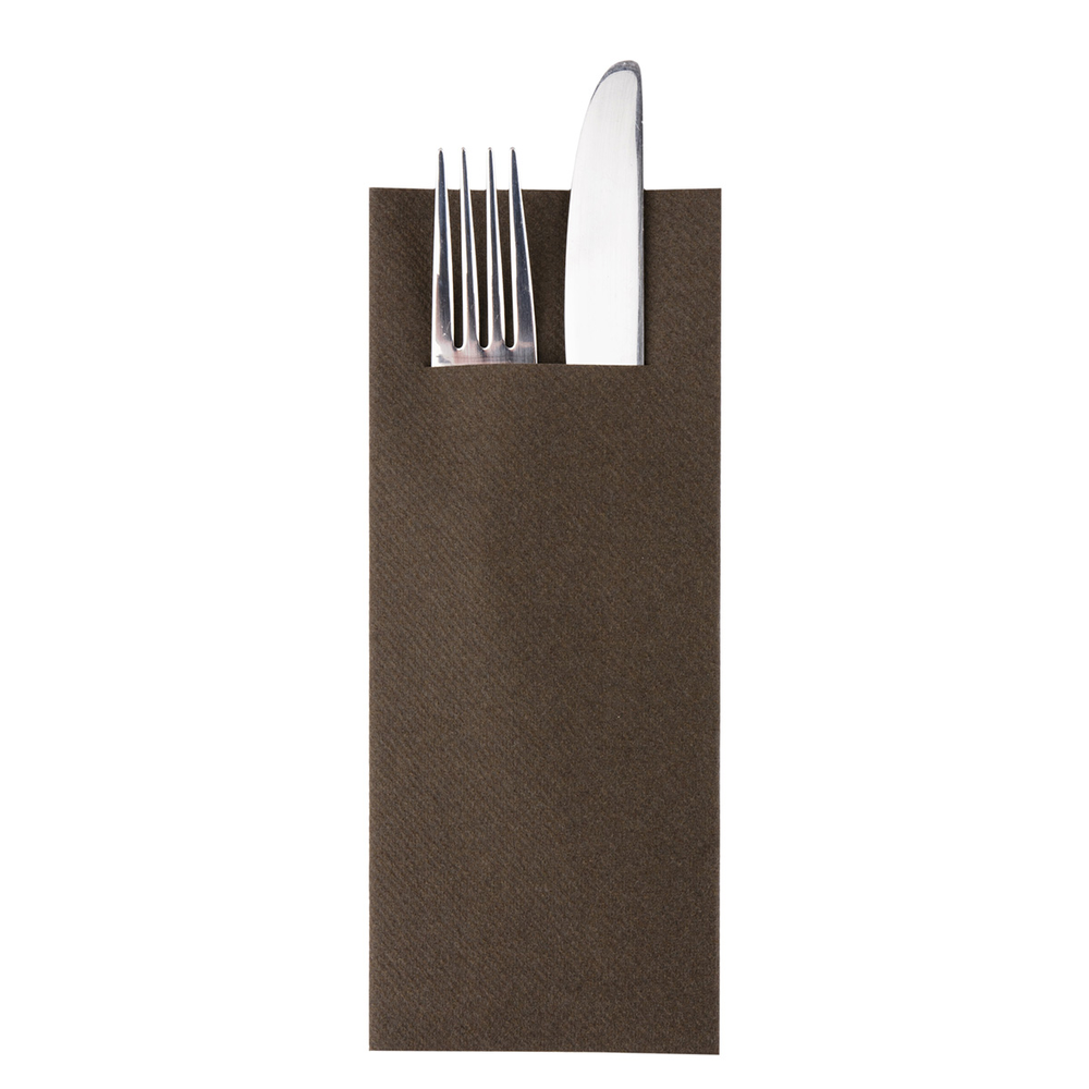 Mank Pocket-Napkins Basic braun 40 x 33 cm 1/8 Falz