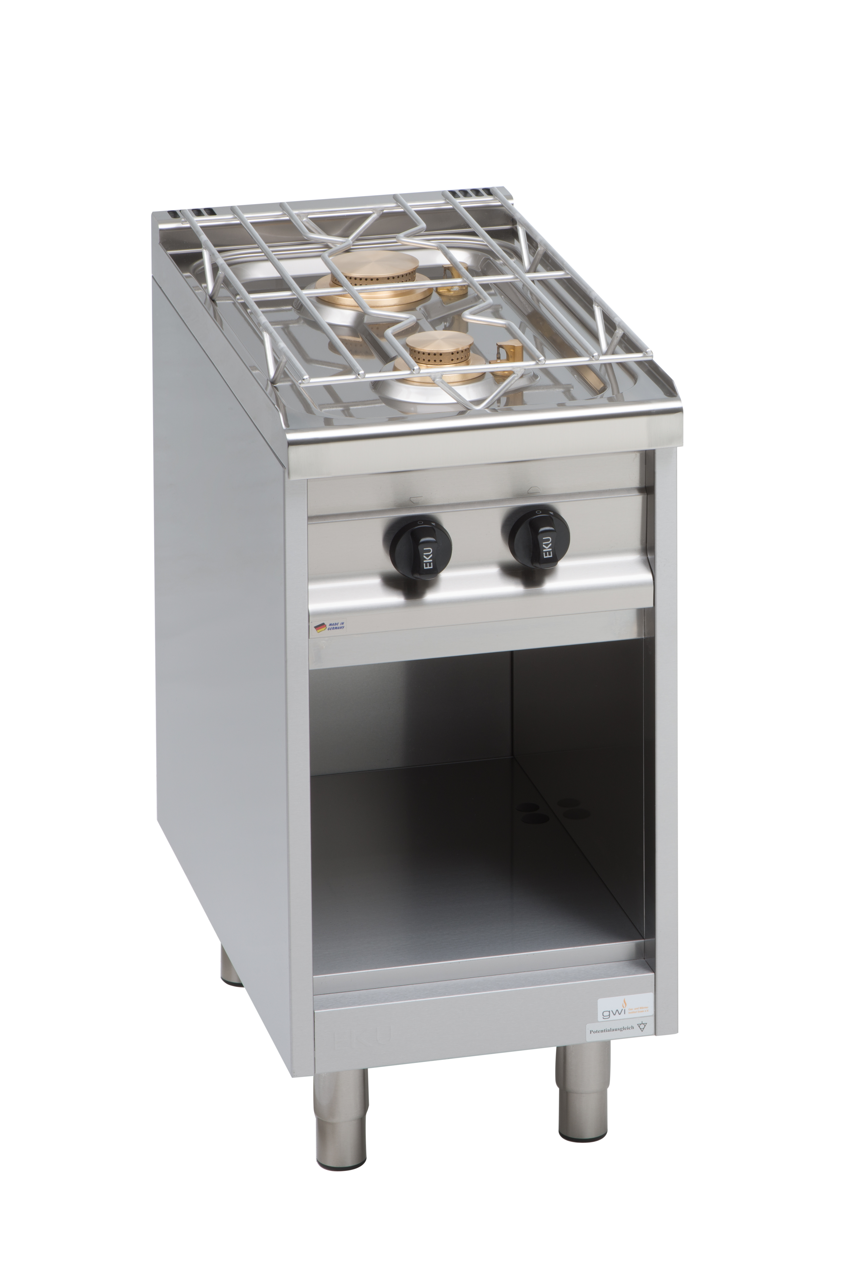 EKU Gasherd POWERBURNER 2 Kochstellen vorne und hinten offen