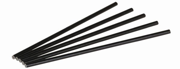 Pacovis Trinkhalm Papier 6x230mm, schwarz, naturesse