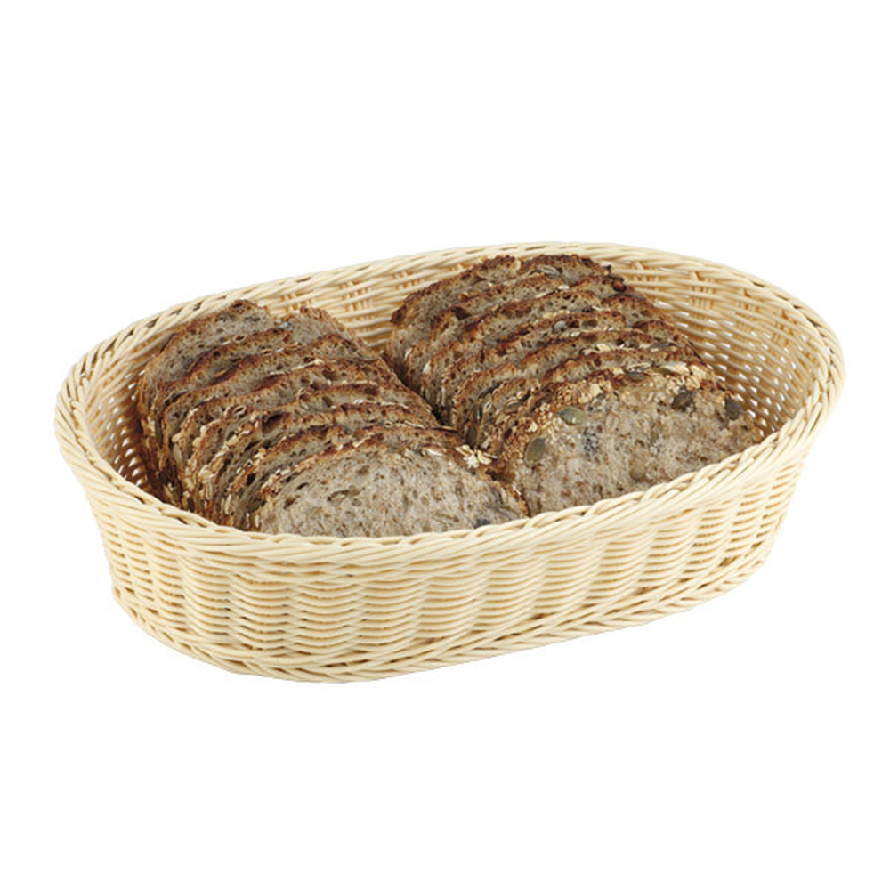 APS Tisch- und Buffetkorb, oval 28,5 x 17 cm, H: 8,5 cm , Polypropylen, braun