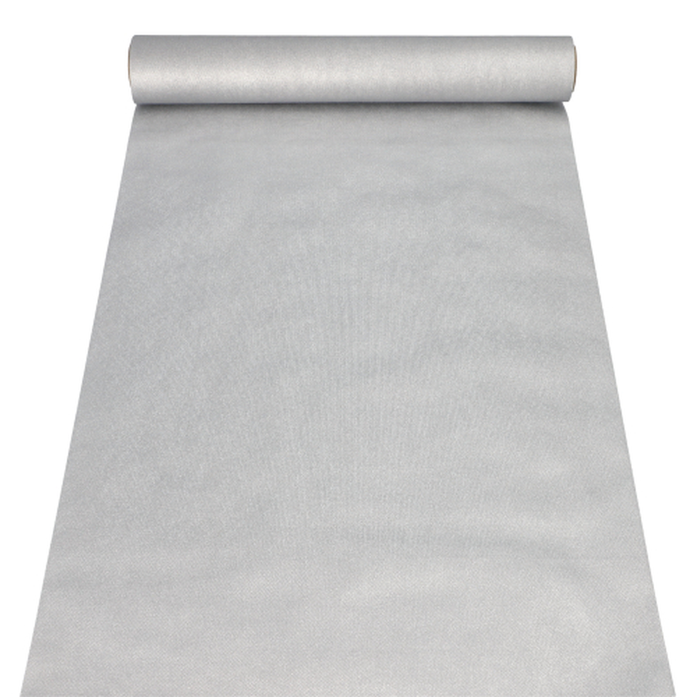 Papstar Tischläufer, stoffähnlich, Vlies "soft selection" 4,8 m x 40 cm silber