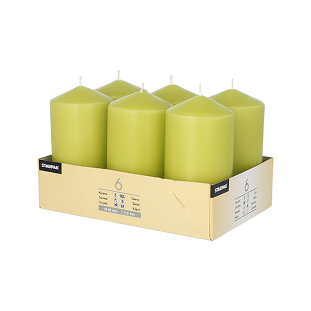 Papstar Stumpenkerzen Ø 60 mm · 115 mm kiwi