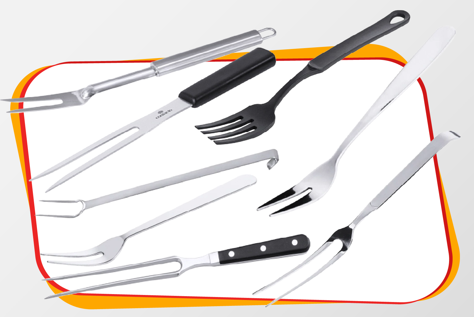 Kochwerkzeug, Grillbesteck, Gabel, Zange, Küchenutensilien