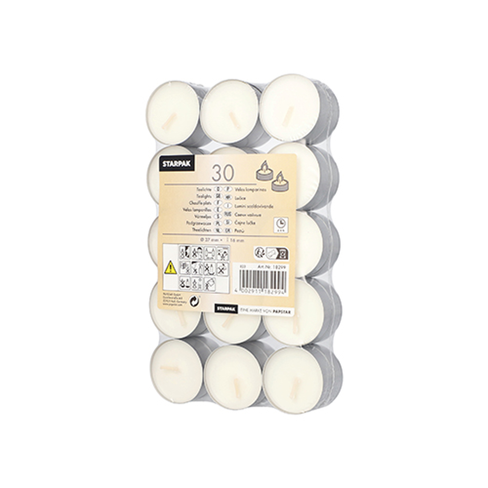 Papstar Teelichte Ø 37 mm · 16 mm weiss