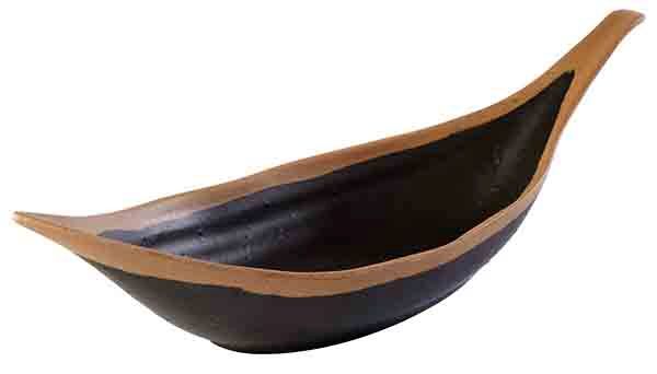 APS Blattschale -CROCKER- 30,5 x 10 cm, H: 7,5 cm , Melamin, braun