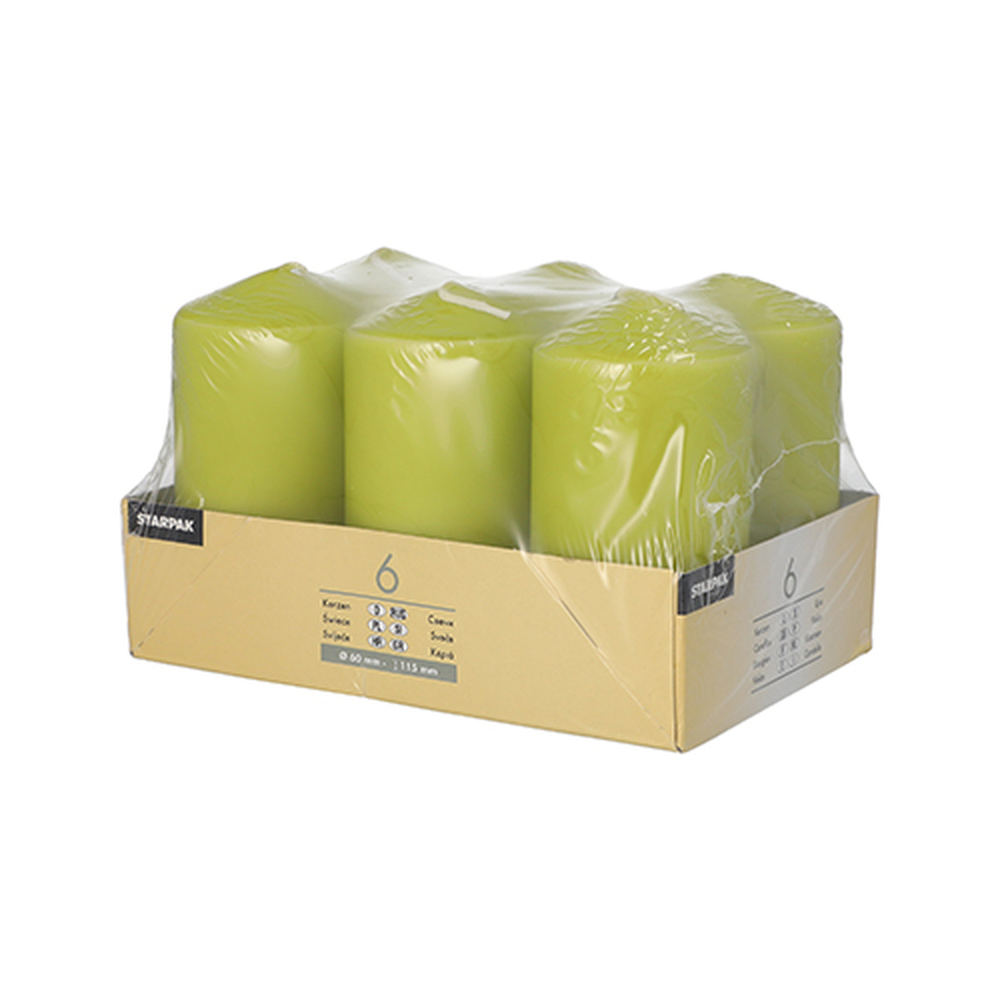 Papstar Stumpenkerzen Ø 60 mm · 115 mm kiwi