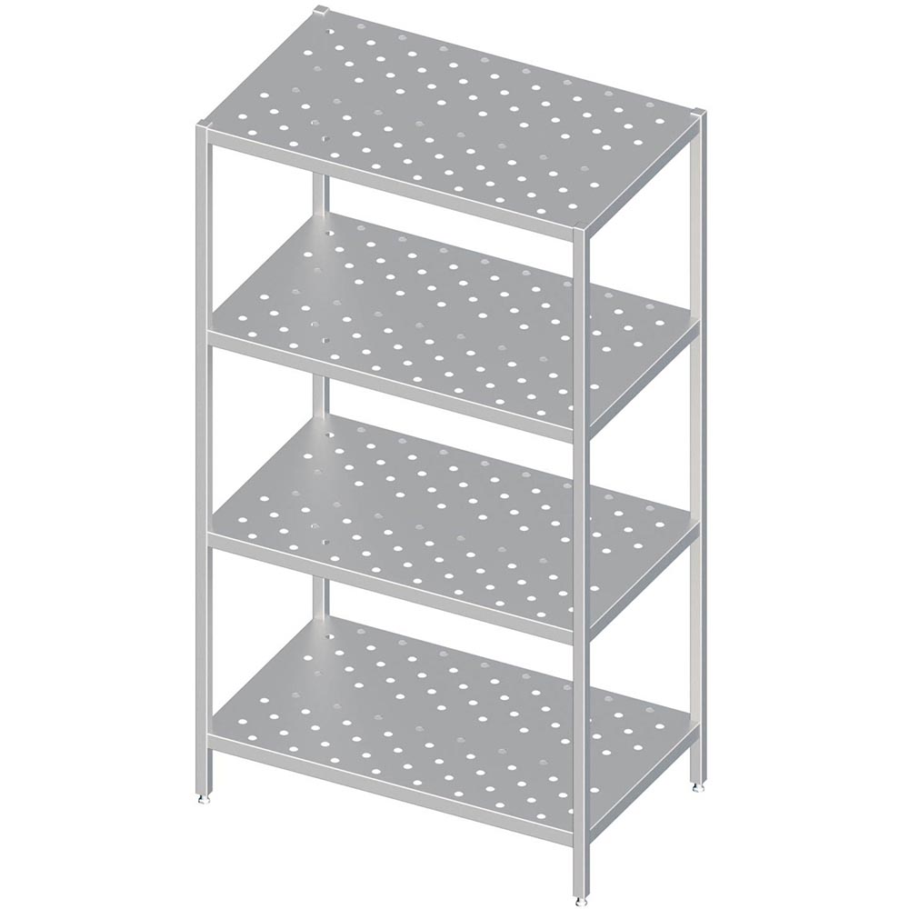 Stalgast Regal mit gelochten Böden, 800x500x1800 mm, verschweißt