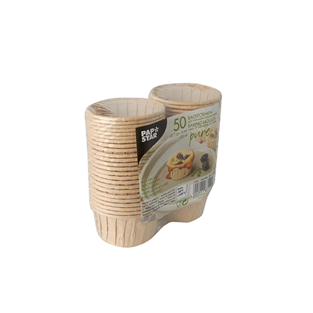 Papstar Backformen 105 ml Ø 7 cm · 4 cm braun