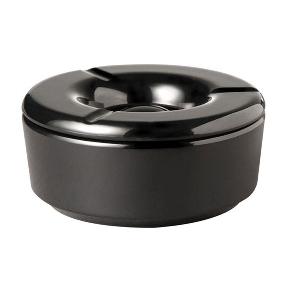 APS Wind-Aschenbecher -CASUAL- Ø 11,5 cm, H: 5 cm , Melamin, schwarz