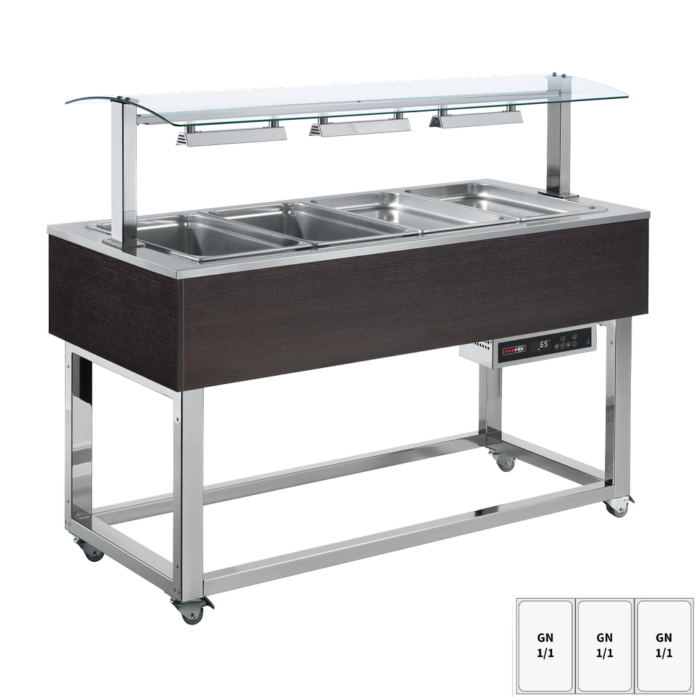 RM Gastro Warmhaltebuffet, Wasserbad GN 3-1/1 Wenge / REDFOX - ES RED+ 3W