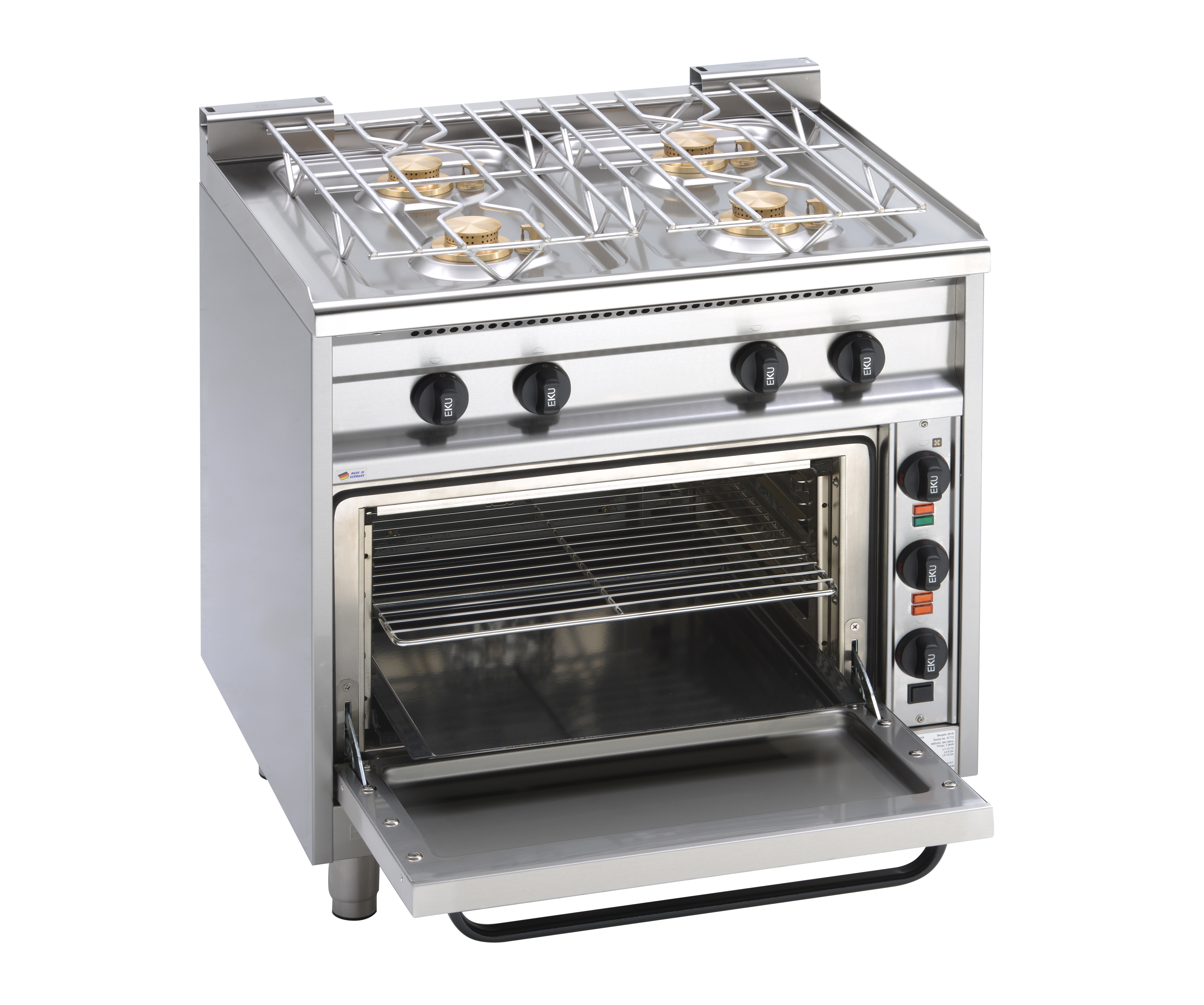 EKU Gasherd EMAXXBURNER 4 Kochstellen Gas-Backofen