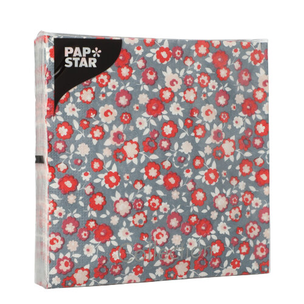 Papstar Servietten, 3-lagig 1/4-Falz 33 cm x 33 cm "Liberty Rouge"