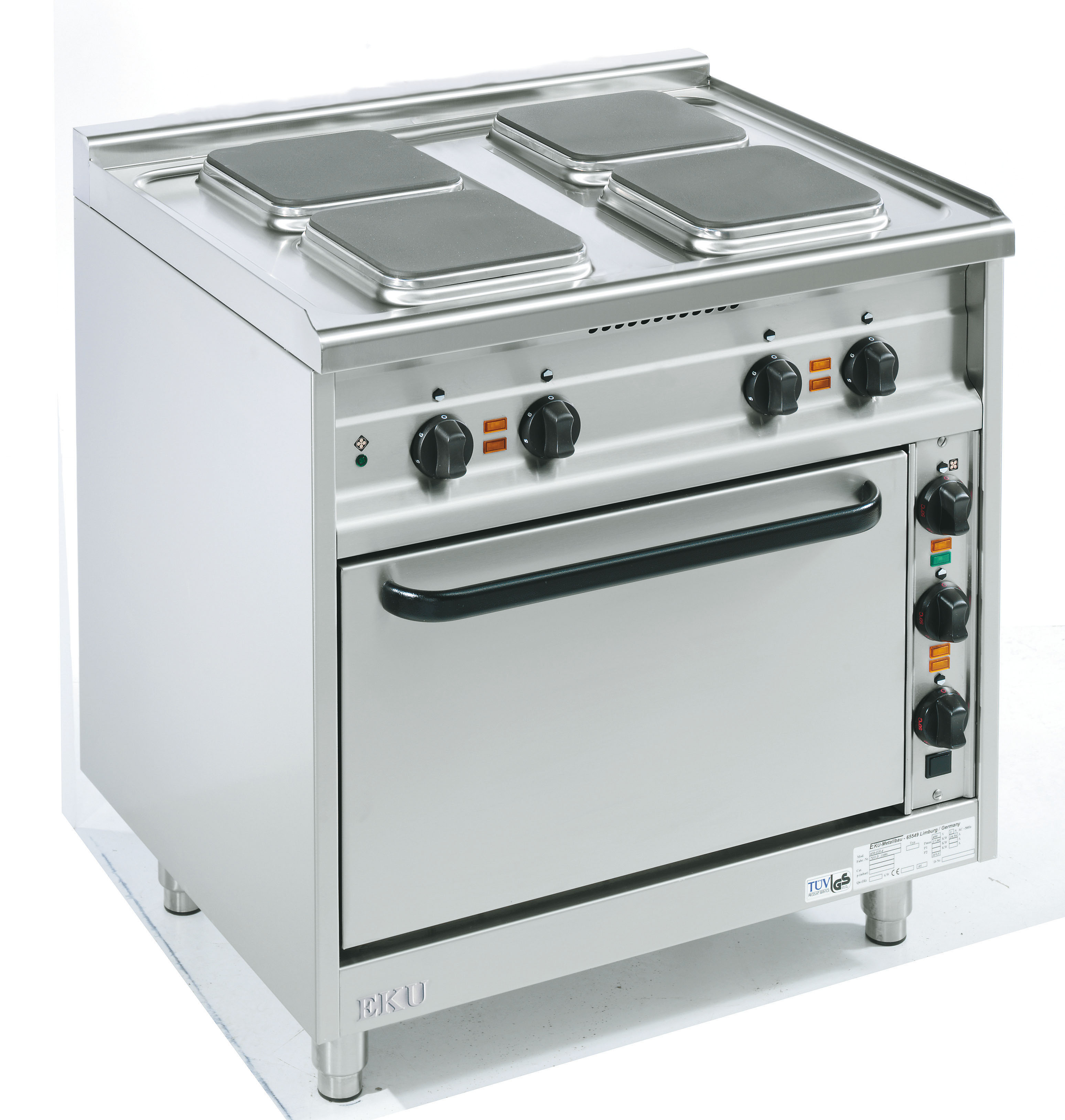 EKU Elektroherd 4Kochstellen Elektro-Backofen  Q-650-EH-4