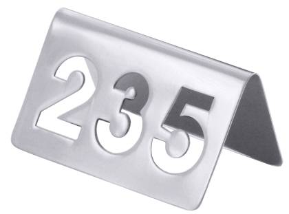 Contacto Tischnummernschild dreistellig mit ausgestanzten Ziffern