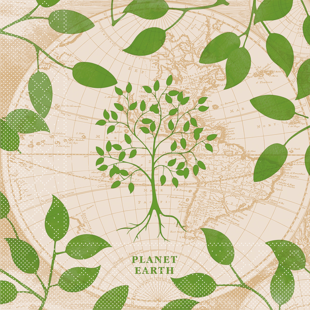 Mank Serviette Opus Earth 33 x 33 cm 1/4 Falz