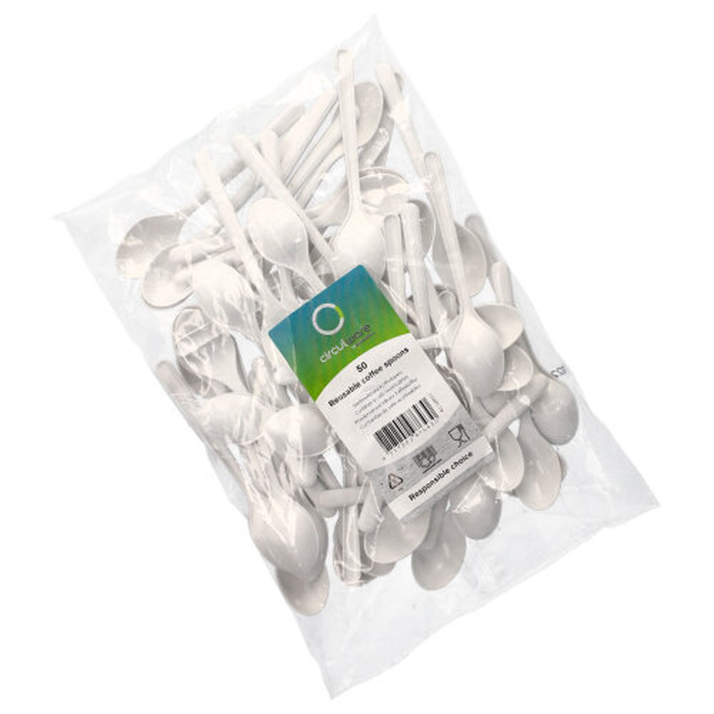 Papstar "Circulware" Mehrweg-Kaffeelöffel PP-MF 13 cm weiss extra stabil