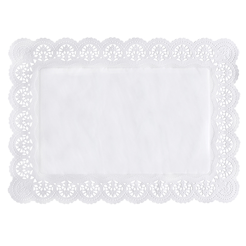 Papstar Spitzenpapiere eckig 45 cm x 32 cm weiss