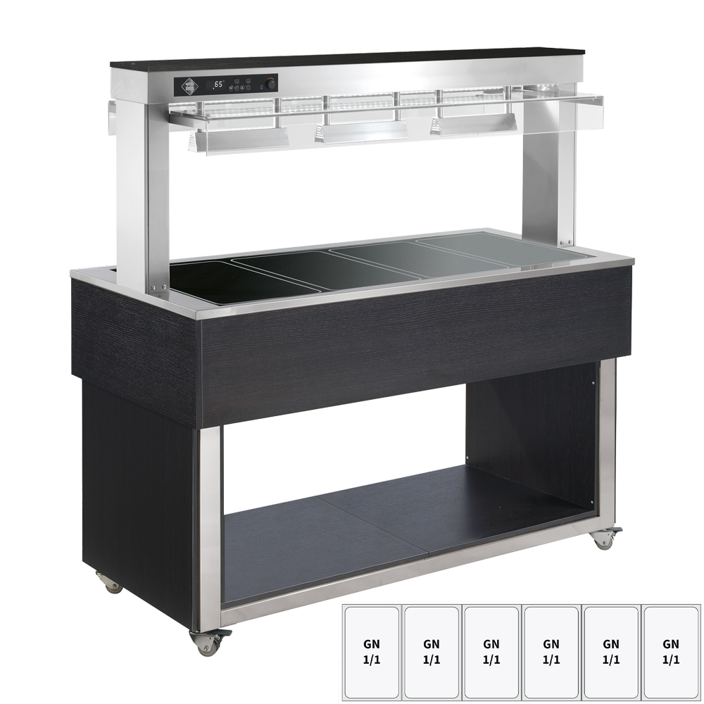 RM Gastro Warmhaltebuffet, Glaskeramik GN 6-1/1 Wenge / RM - TR BROWN+ 6W
