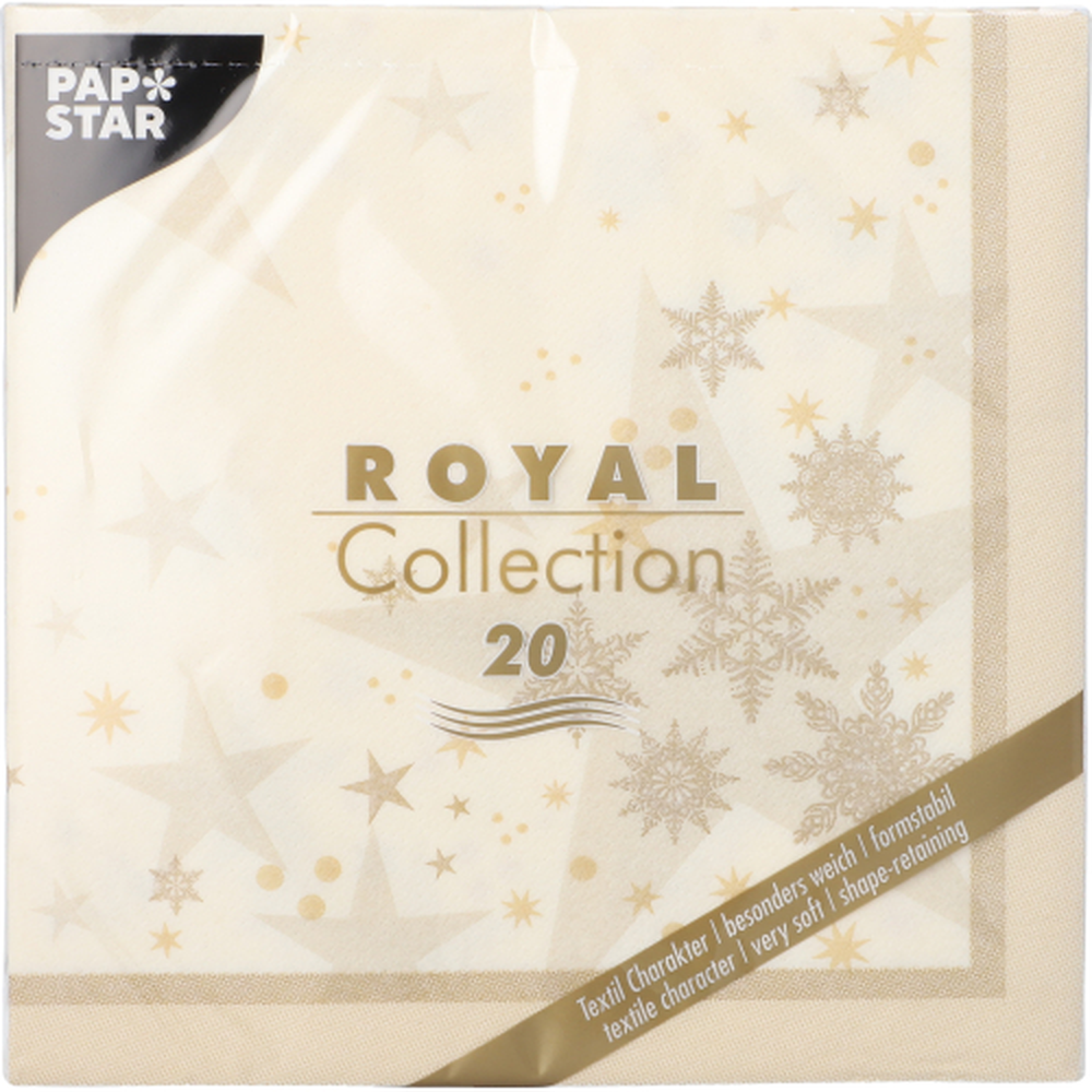 PAPSTAR Servietten ROYAL Collection 1/4-Falz 40 cm x 40 cm champagner Sta
