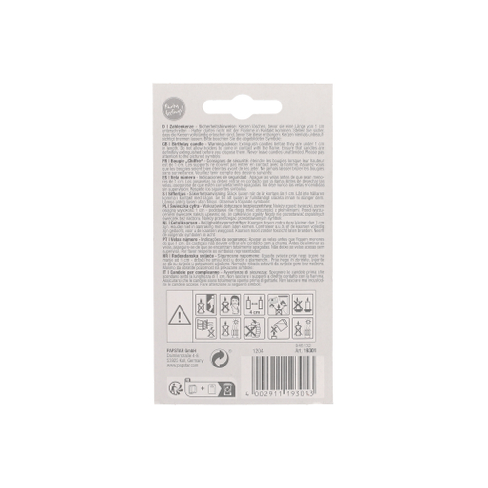 Papstar Zahlenkerze 7,3 cm weiss "1" mit rotem Rand