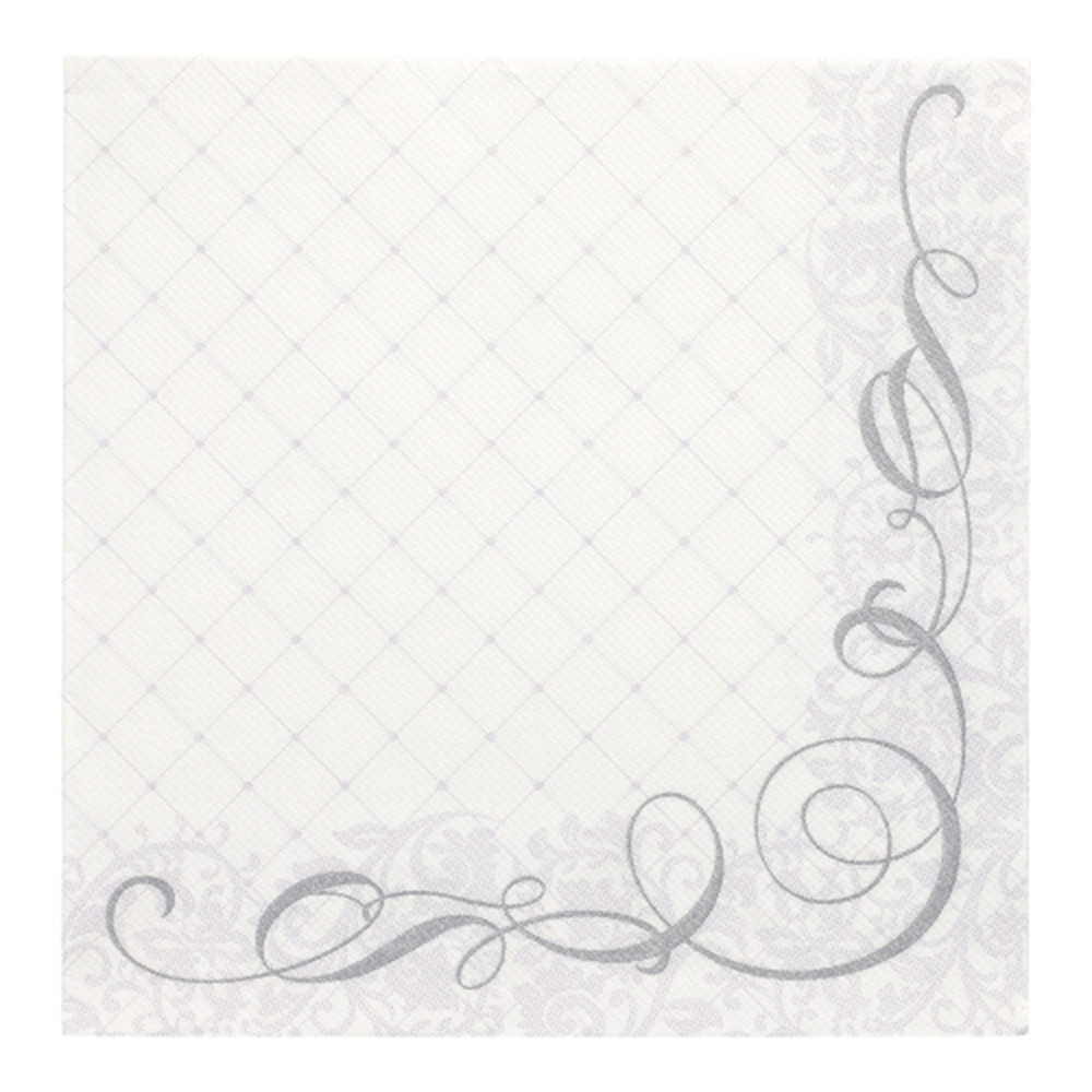 Papstar Servietten "ROYAL Collection" 1/4-Falz 40 cm x 40 cm silber "Megan"