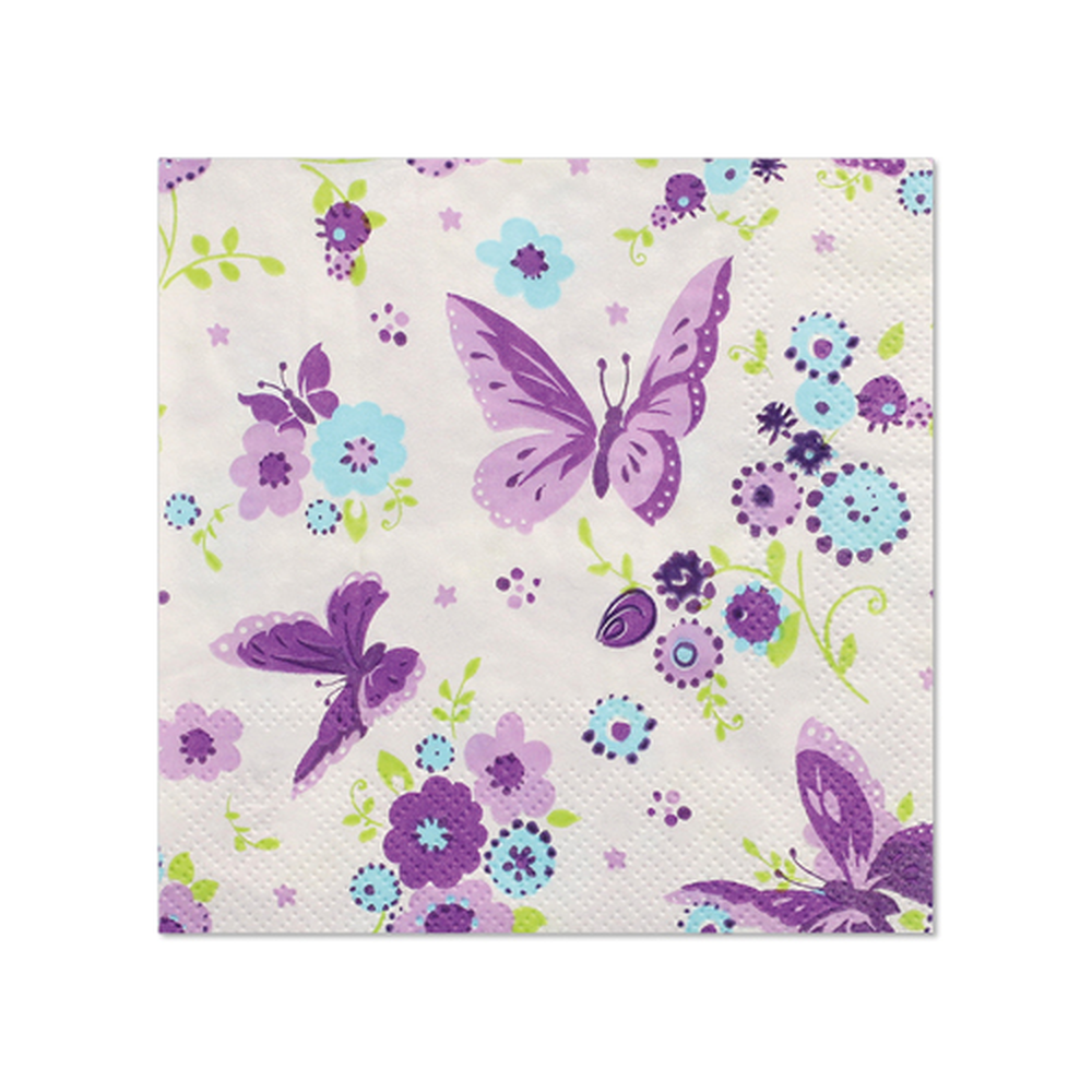 Papstar Servietten, 3-lagig 1/4-Falz 25 cm x 25 cm "Beautiful Butterfly"