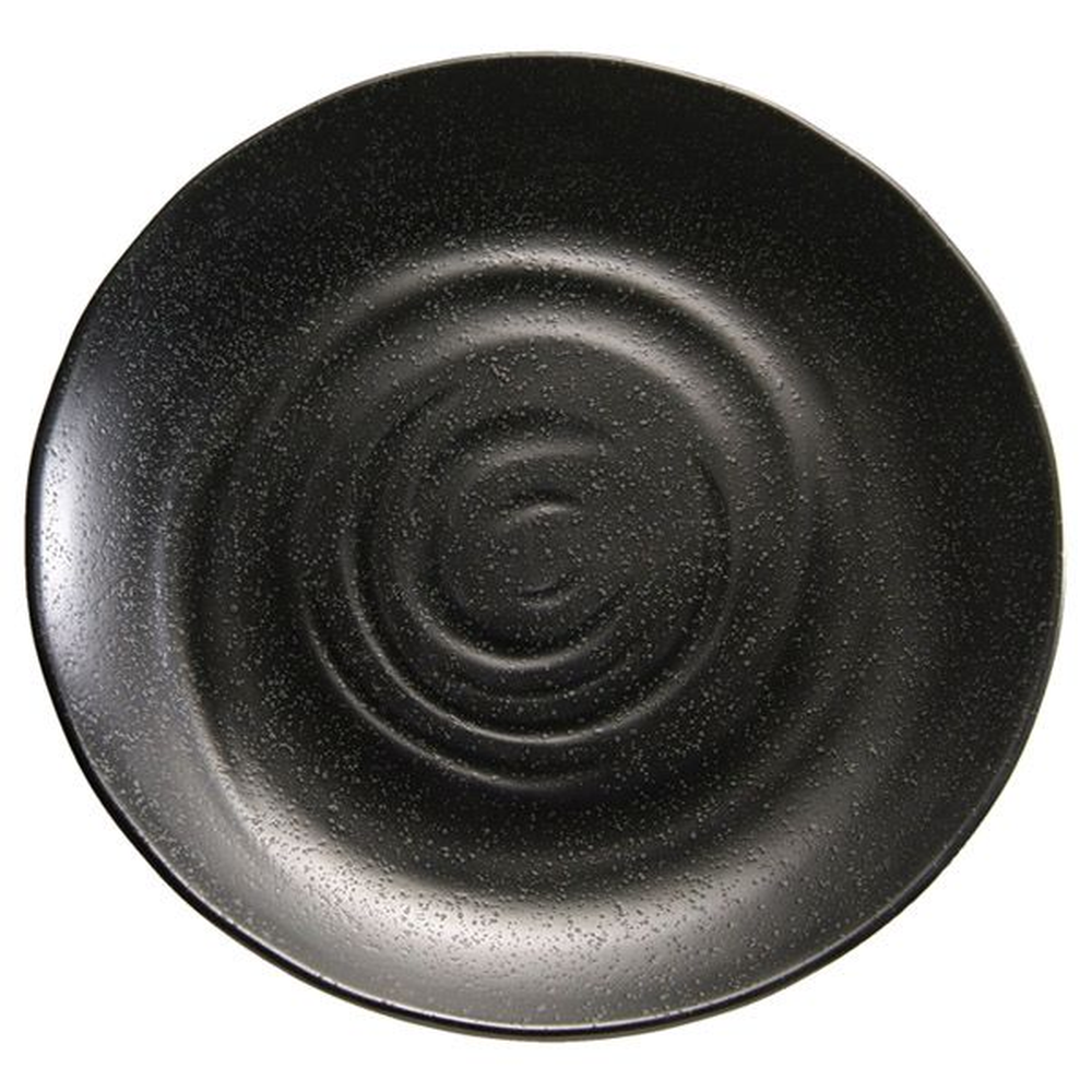 APS Tablett -ZEN- Ø 28 cm, H: 3 cm , Melamin, schwarz, Steinoptik Ø 28 cm, H: 3
