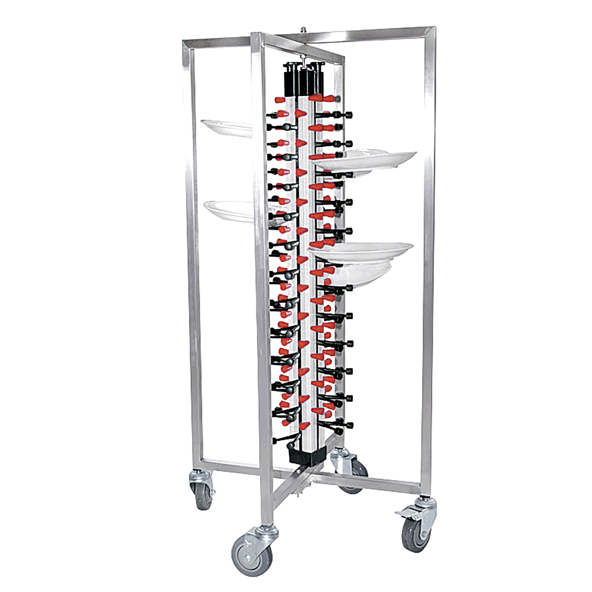 WAS Tellerstapelsystem für 48 Teller, 65 x 59 x 126 cm 65 x 59 x 126 cm, Alumini