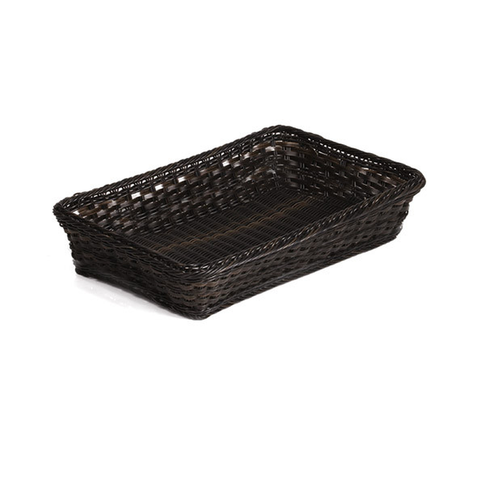 APS GN 1/1 Korb 53 x 32,5 cm, H: 10 cm , Polypropylen, schwarz / braun