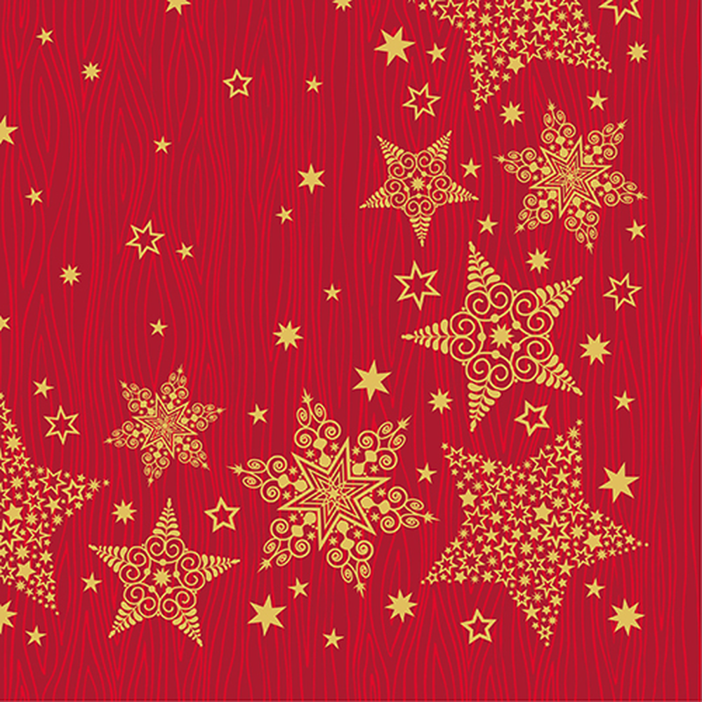 Papstar Servietten, 3-lagig 1/4-Falz 40 cm x 40 cm "Christmas Shine"