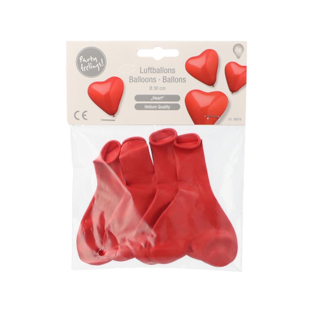 Papstar Luftballons Ø 30 cm rot "Heart" large