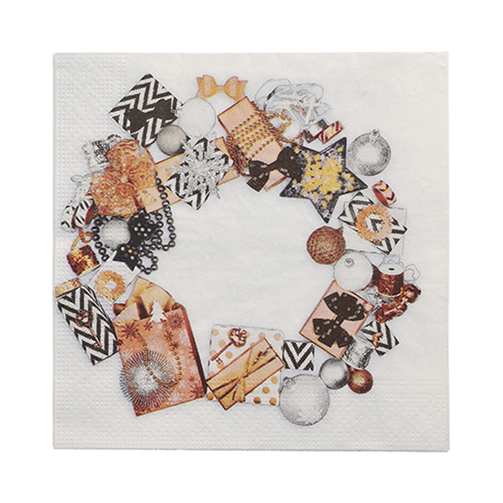 Papstar Servietten, 3-lagig 1/4-Falz 33 cm x 33 cm "Ambiance de Fete"