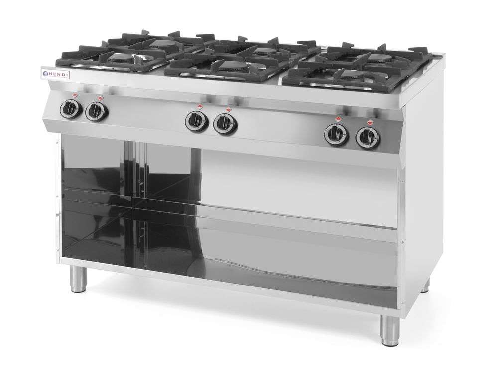 Hendi Gaskocher Kitchen Line 6 Brenner mit offenem Unterbau, HENDI, Kitchen Line
