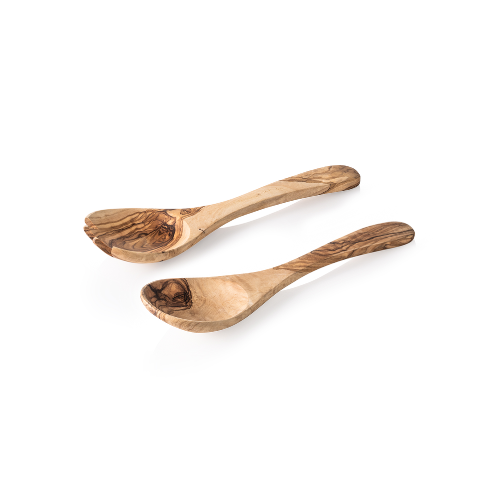 WAS Salatbesteck Set PURE OLIVE, 27 cm, 2-teilig, Olivenholz