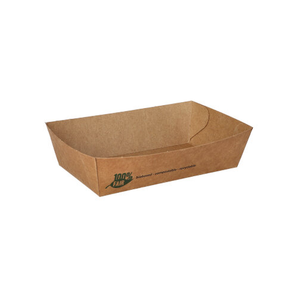 Papstar Snacktrays, Pappe "pure" 3,5 cm x 7 cm x 12 cm braun "100% Fair" mittel