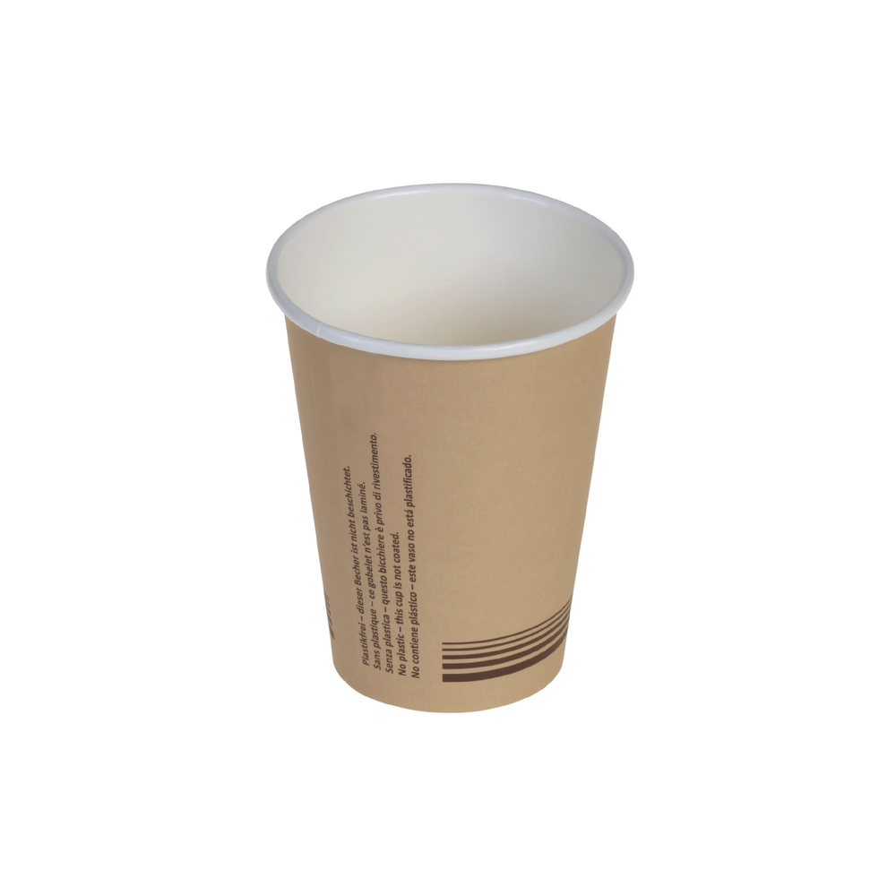 Pacovis Kaffeebecher ohne Plastiklaminierung naturesse Karton, braun, 300 ml
