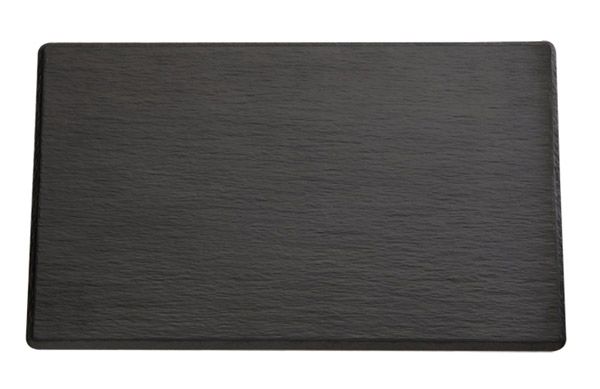 APS GN 1/4 Tablett -SLATE- 26,5 x 16,2 cm, H 1 cm , Melamin, schwarz, Schieferlo
