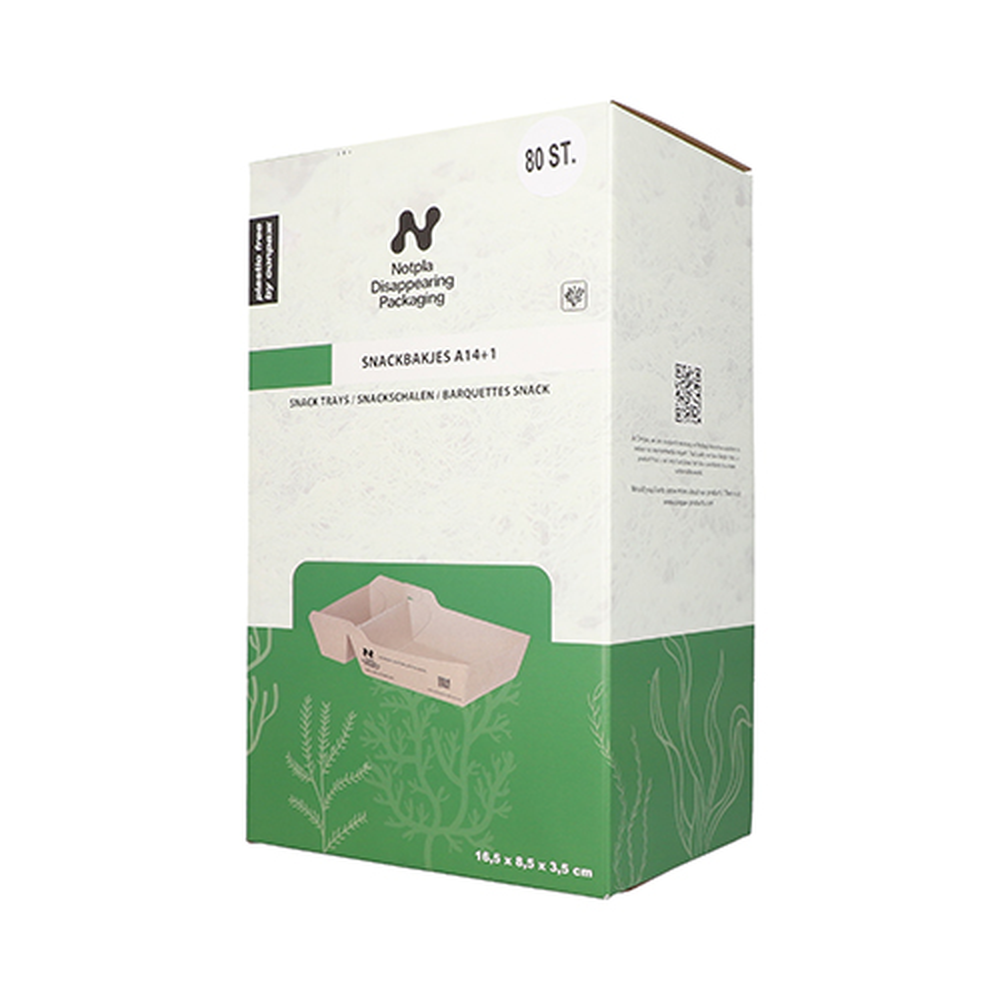 Papstar Snacktrays, Pappe "NOTPLA" 3,5 cm x 8,5 cm x 16,5 cm braun