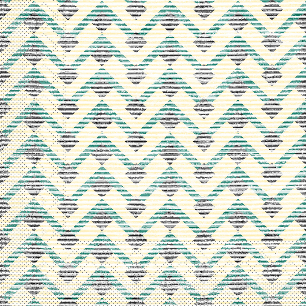 Mank Serviette Oskar beige-grün-schwarz 33 x 33 cm 1/4 Falz