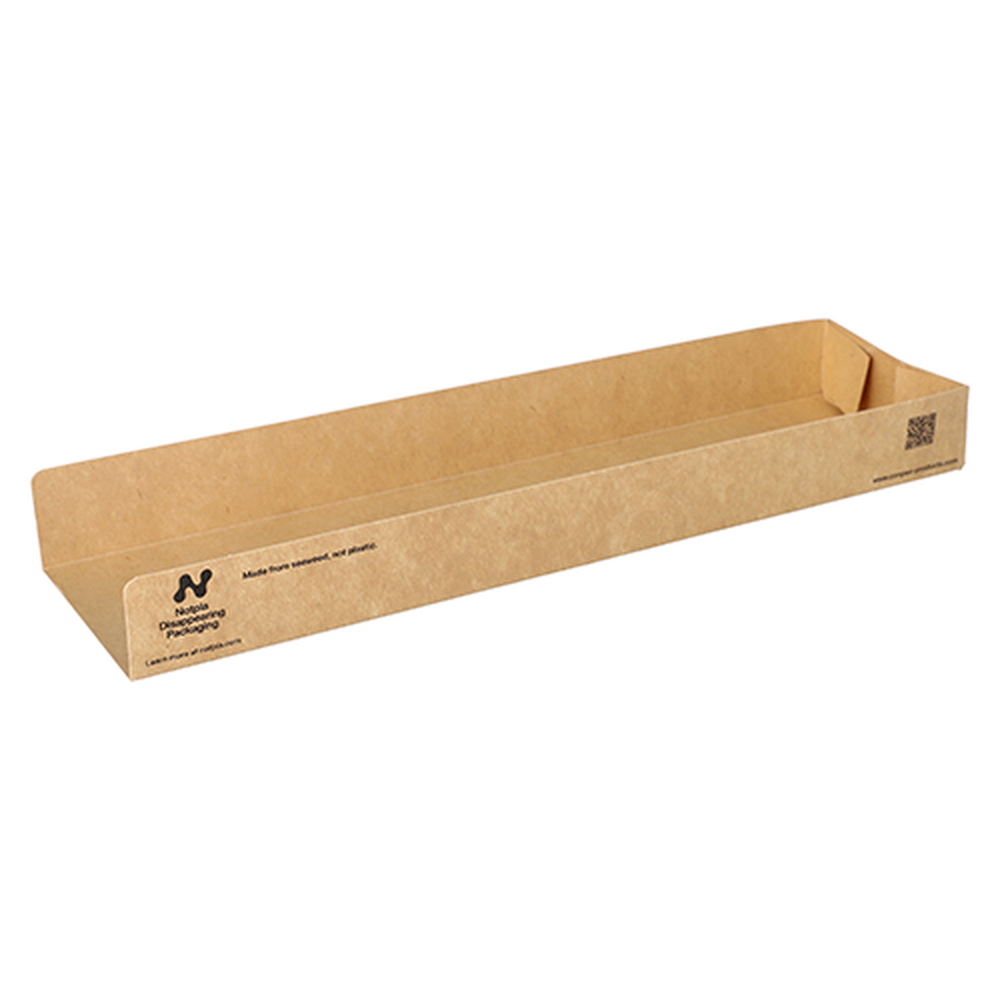 Papstar Snacktrays, Pappe "NOTPLA" 3 cm x 7,5 cm x 28,5 cm braun