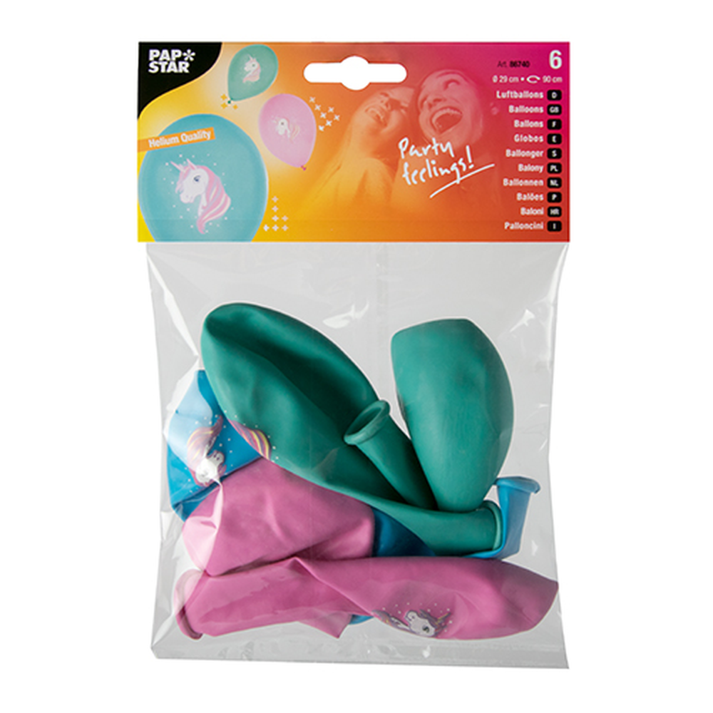 Papstar Luftballons Ø 29 cm farbig sortiert "Unicorn"