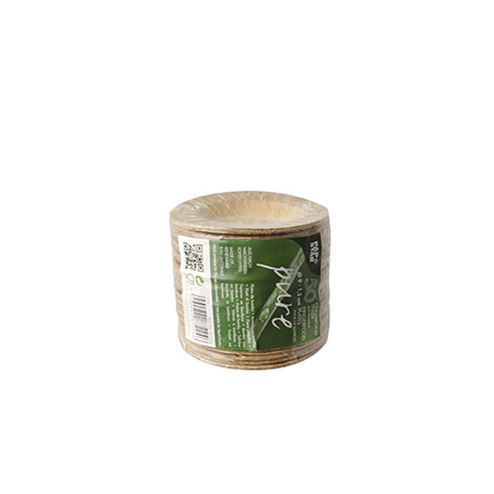 Papstar Fingerfood - Teller, Bambus "pure" rund Ø 9 cm · 1,3 cm