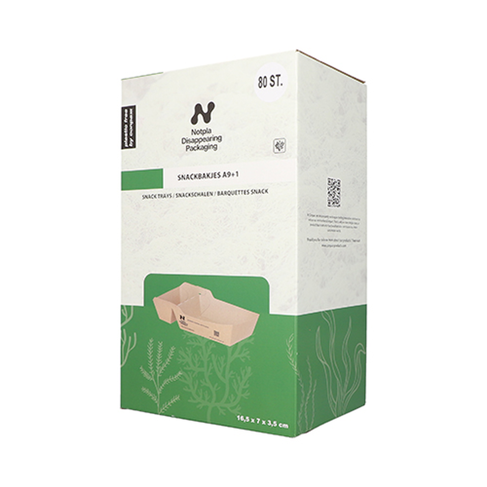 Papstar Snacktrays, Pappe "NOTPLA" 3,5 cm x 7 cm x 16,5 cm braun