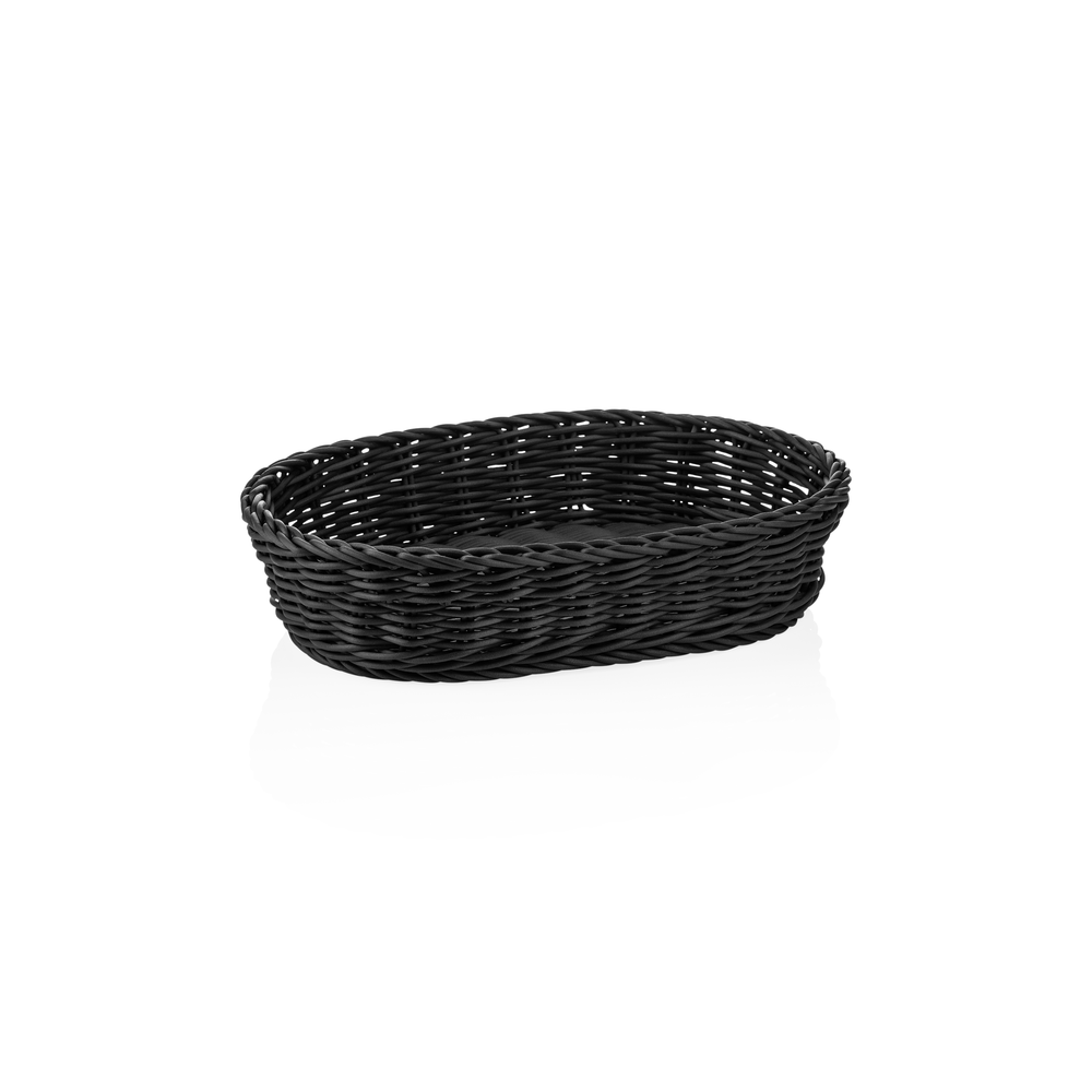 WAS Korb WEAVER PRO Tischkörbe, 32 x 23 x 7 cm, oval, schwarz, Polypropylen