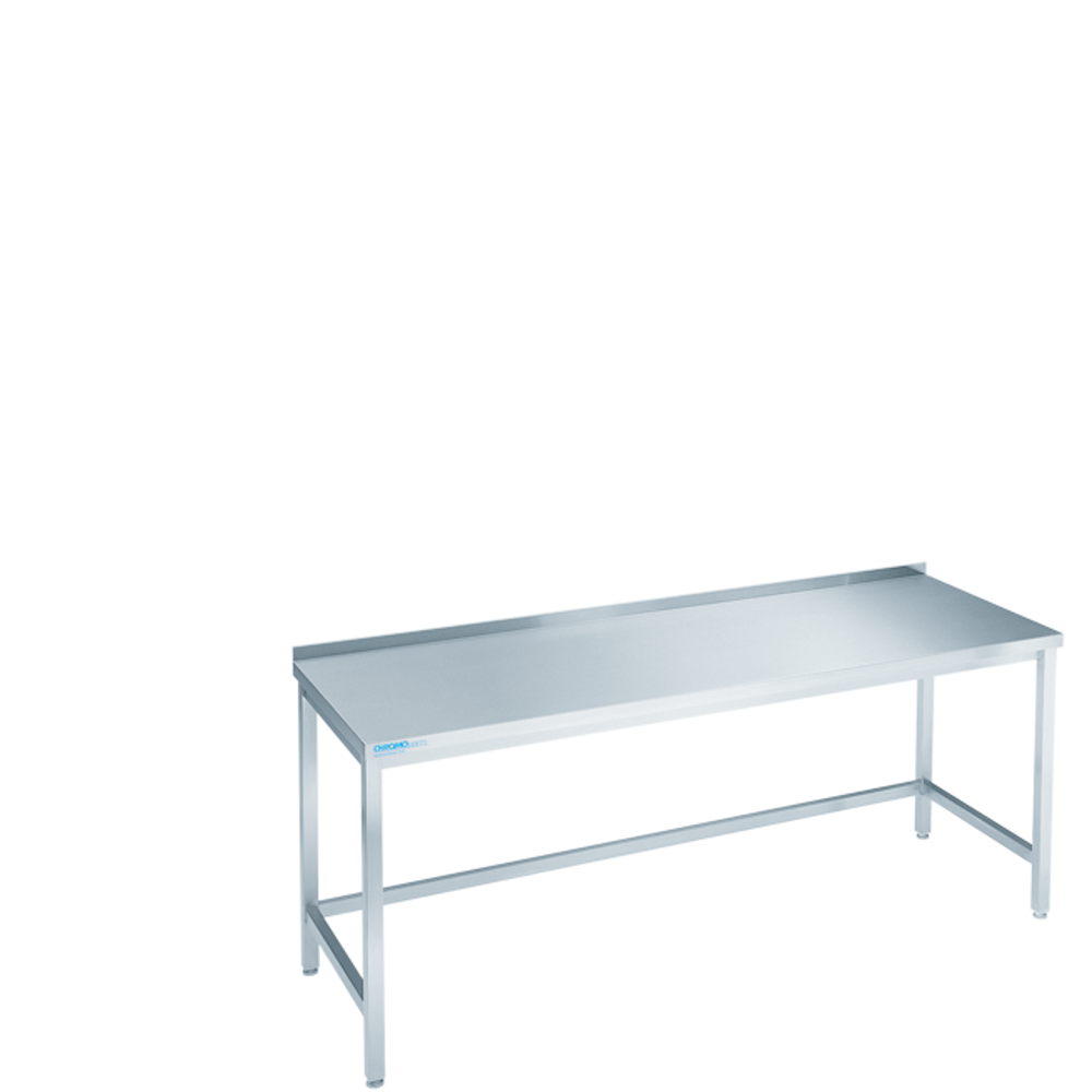 Chromonorm Arbeitstisch offen, mit Tischplatte hinten auf - 1600x700x850/900 mm